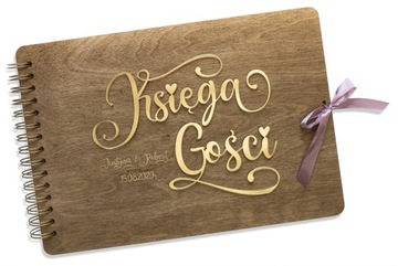 Księga Gości Weselnych grawer drewniana na ślub