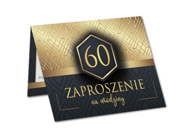 ZAPROSZENIE NA 60 URODZINY ELEGANCKIE SZEŚĆDZIESIĄTKA