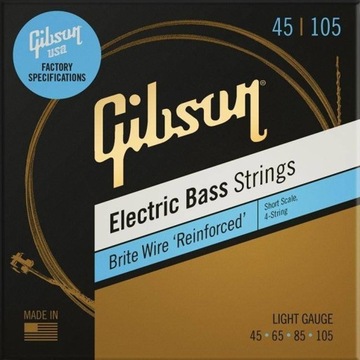 Gibson SBG-SSL Short Scale Brite Wire Electric Bass Strings, 4-String