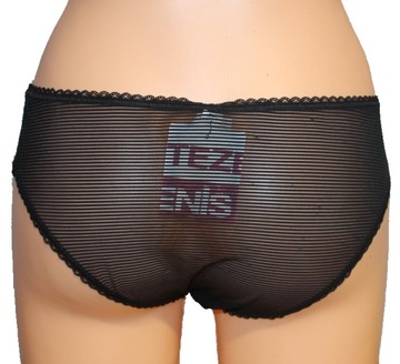 TEZENIS figi czarne prążek M/L