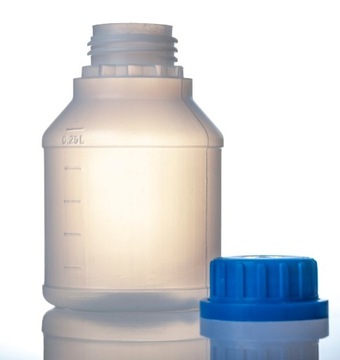 Butelka Plastikowa HDPE 0.25L Mleczna + Szeroka Nakrętka