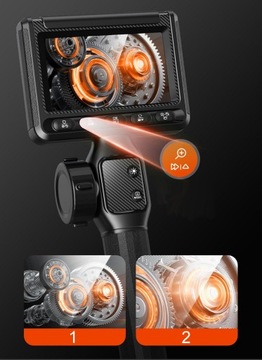 ENDOSKOP KAMERA INSPEKCYJNA RUCHOMA GŁOWICA 6mm DWA OBIEKTYWY 2m 2000mAh HD