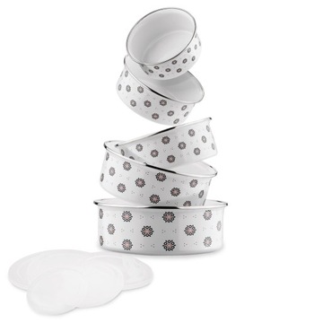 Набор эмалированных горшков Tadar Folklor, 6 шт.