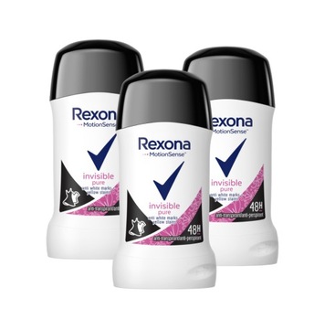 ZESTAW 3X REXONA INVISIBLE PURE ANTYPERSPIRANT W SZTYFCIE 40ML