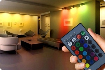 КОМПЛЕКТ 8 ГАЛОГЕННЫХ СВЕТОДИОДОВ RGB ЦВЕТНЫХ GU10 + ПУЛЬТ ДУ