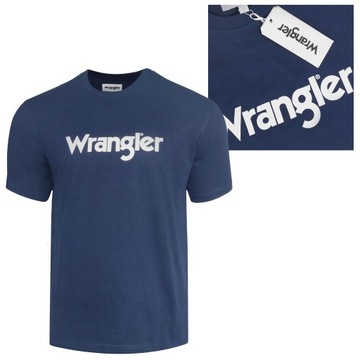 Wrangler Koszulka Męska T-shirt Bawełniana Granatowa Rozmiar M