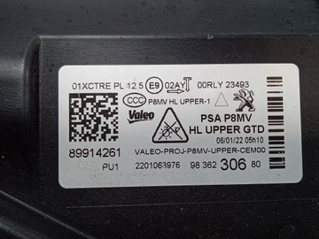PEUGEOT 3008 II LIFT REFLEKTOR LEWY EU 9836230680