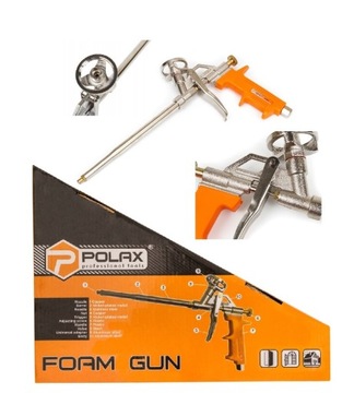 PISTOLET DO PIANKI PIANY MONTAŻOWEJ METALOWY TEFLONOWY + 4 NASADKI POLAX