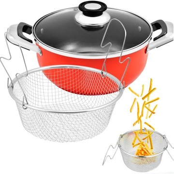 GARNEK Z KOSZYKIEM DO SMAŻENIA FRYTEK Z SITKIEM