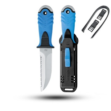 Nóż nurkowy MAC Coltellerie TEKNO - Blue - TKN10.B + Etui + Paski