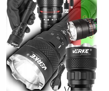 LAMPKA WARSZTATOWA LED LATARKA AKUMULATOROWA TAKTYCZNA WOJSKOWA SZPERACZ