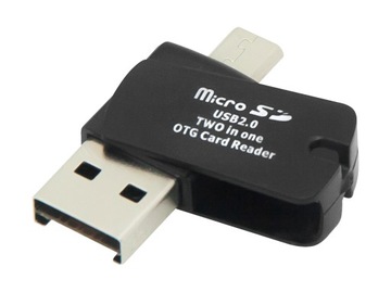 Кардридер MicroSD USB microUSB миниатюрный 2в1