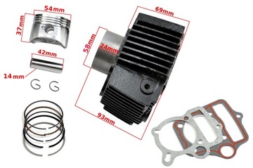 ЦИЛИНДР ПОРШЕНЬ QUAD ATV CROSS 125CC 54мм, поворот 14мм