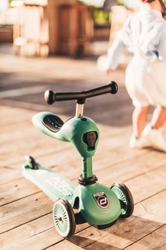 Scoot And Ride Forest ZESTAW HULAJNOGA Jeździk 2w1 + KASK z LED XXS do S 1+