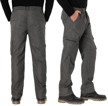 Spodnie Męskie Bojówki Trekkingowe Militarne Cargo z Kieszeniami 7301-4 XL