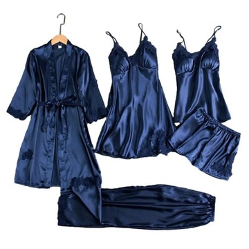 Шелковый пижамный комплект Женский пижамный комплект из 5 предметов Silky Sat