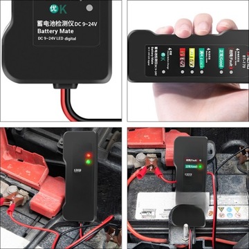 BATERIE BATERIA PRZENOŚNA WSKAŹNIK STANU BATERII ELEKTRYCZNY TESTER BATERII