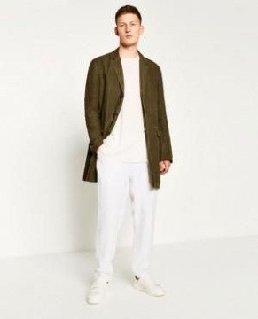 ZARA LNIANY PŁASZCZYK-MARYNARKA