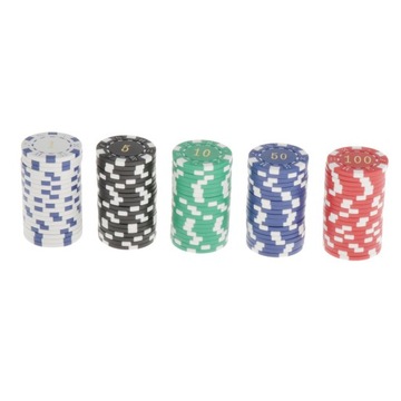 100x chipy Texas Hold'Em zestaw żetonów do pokera