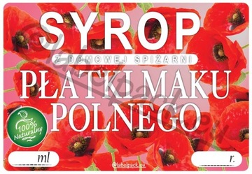 Etykieta na SYROP - PŁATKI MAKU POLNEGO