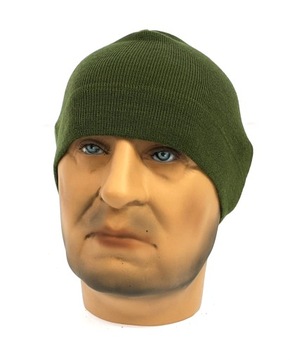 CZAPKA zimowa wełniana WOOL INSIDE OLIVE M1 NEW