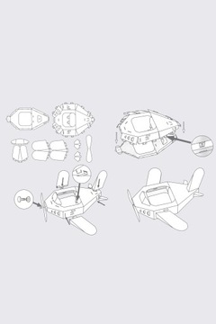 Большой картонный самолет для раскрашивания и веселья Mokida