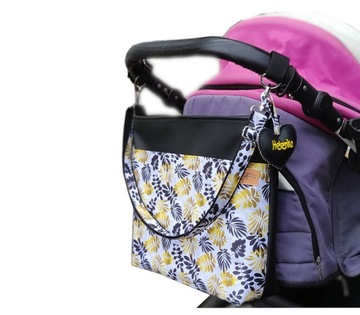 Вместительная сумка-органайзер для коляски с эко-крючками.