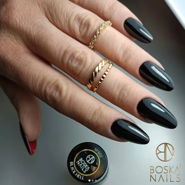 Лак для ногтей Boska Nails Черный гибридный 6 мл Black Hell 302