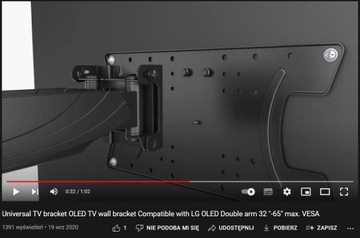 ПОВОРОТНОЕ КРЕПЛЕНИЕ ДЛЯ ТЕЛЕВИЗОРА ПОДВЕСКА ДЛЯ ТВ Q OLED LG 26–65 дюймов Maclean MC-804