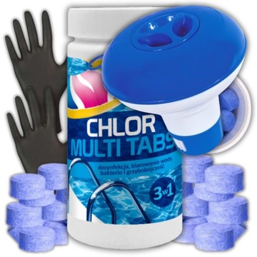 CHLOR TABLETKI MULTI 50x20G 1KG 50SZT CHEMIA BASENOWA DOZOWNIK CHLORU BOJKA
