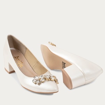 ТУФЛИ BRILU BLOCK С ДЕКОРОМ Слоновой кости 39