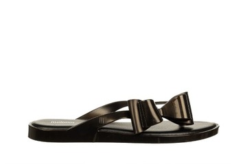 Japonki Melissa Flip Flop Cute Ad Metallic Black Czarny Guma r.40