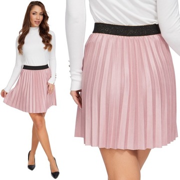 369_ ЮБКА МИДИ ИЗ ЗАМШИ С ПЛИССАМИ НА РЕЗИНКЕ