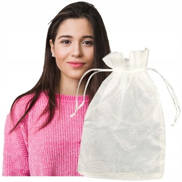 Подарочные пакеты из органзы 17х25 Белый 25 шт.