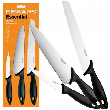 Набор из 3 кухонных ножей FISKARS для хлеба, овощей, мяса