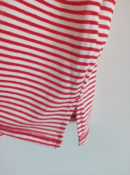 46 NEXT bluzka biel czerwień paski bawełna minimalizm marynarska marine