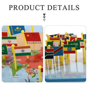 Игрушечные флаги на карте мира из портативных игрушечных головоломок
