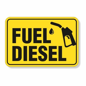 NAKLEJKA OZNACZENIE PALIWA FUEL DIESEL OIL ON