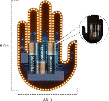 Светодиодный индикатор жестов HAND для среднего пальца заднего стекла автомобиля + ДИСТАНЦИОННЫЙ