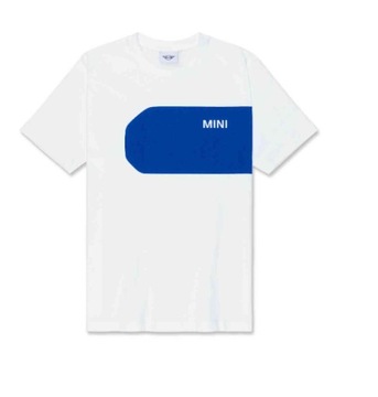 MINI OE T-shirt męski okrągły dekolt biało niebieski rozmiar M