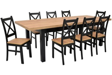 8 krzeseł siedzisko craft i stół 100x200/300 CRAFT