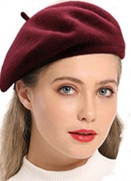 БЕРЕТ ЖЕНСКИЙ ФРАНЦУЗСКИЙ ШЕРСТЯНОЙ С ЦВЕТНОЙ АНТЕННОЙ