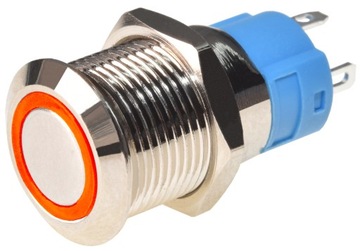 Przełącznik zatrzaskowy RING 12mm czerwony 12-24V