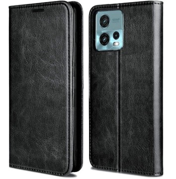 ETUI SKÓRZANE NA MAGNES DO MOTOROLA MOTO G72 +SZKŁO