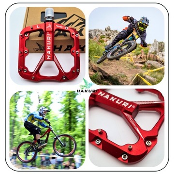 ВЕЛОСИПЕДНЫЕ ПЕДАЛИ ПЛАТФОРМА Прочные АЛЮМИНИЕВЫЕ 3 подшипника Красный DH END MTB