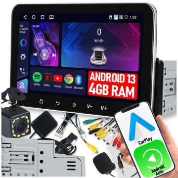 Autorádio 1 Din 7'' Carplay Android 13 Wifi Gps 4GB Dotykový Rámec Fm