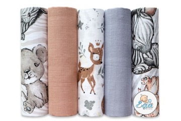 Pieluchy Tetrowe Premium 70x80 cm Kolorowe Zestaw 5 szt EGA Kids