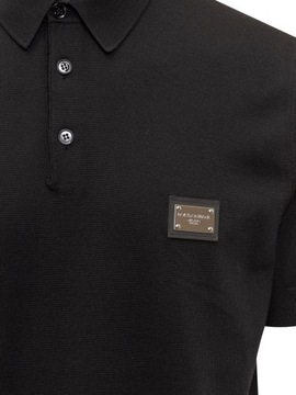 DOLCE&GABBANA luksusowa koszulka polo polówka -45% IT52/XL NEW BLACK 2024