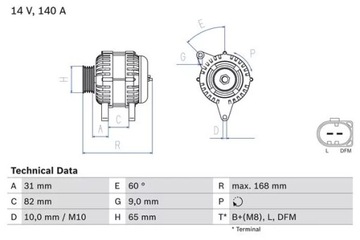 ГЕНЕРАТОР (14V, 140A) AUDI A4, A6, ALLR 