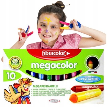 FIBRACOLOR KOLOROWE FLAMASTRY GRUBE OKRĄGŁE PISAKI